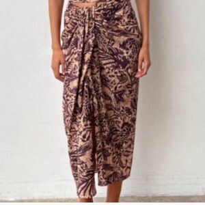 Zara printed sarong midi skirt